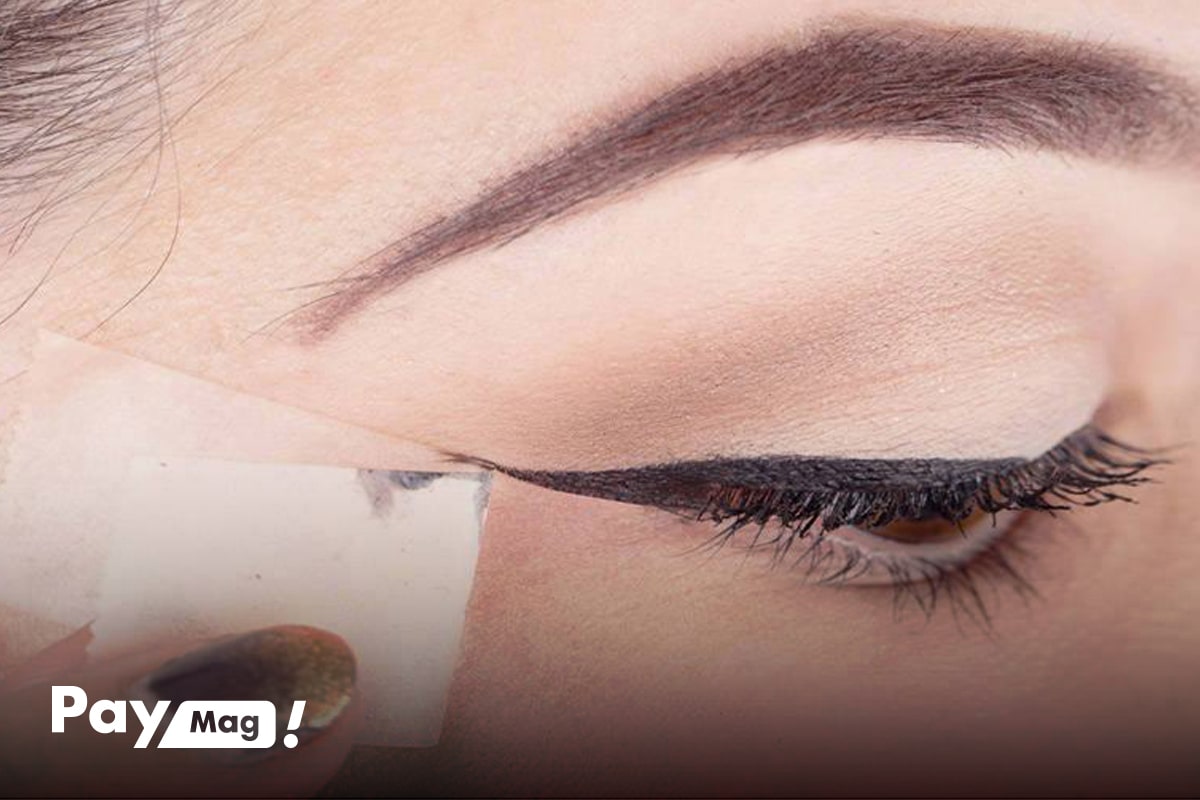 کشیدن خط چشم‌گربه‌ای با چسب