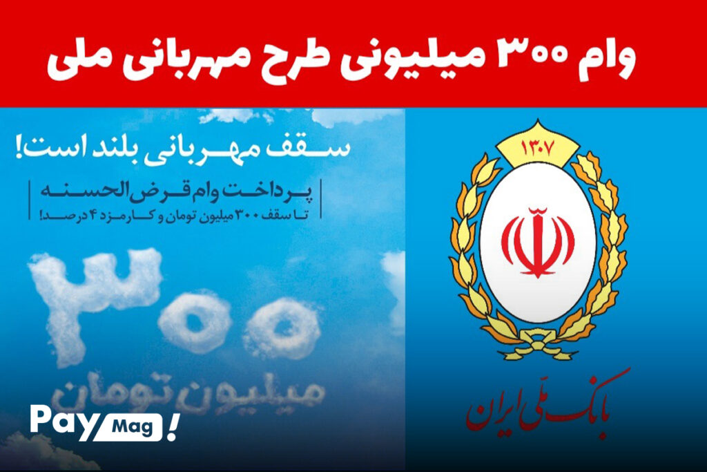 شرایط وام ۳۰۰ میلیونی بانک ملی طرح مهربانی