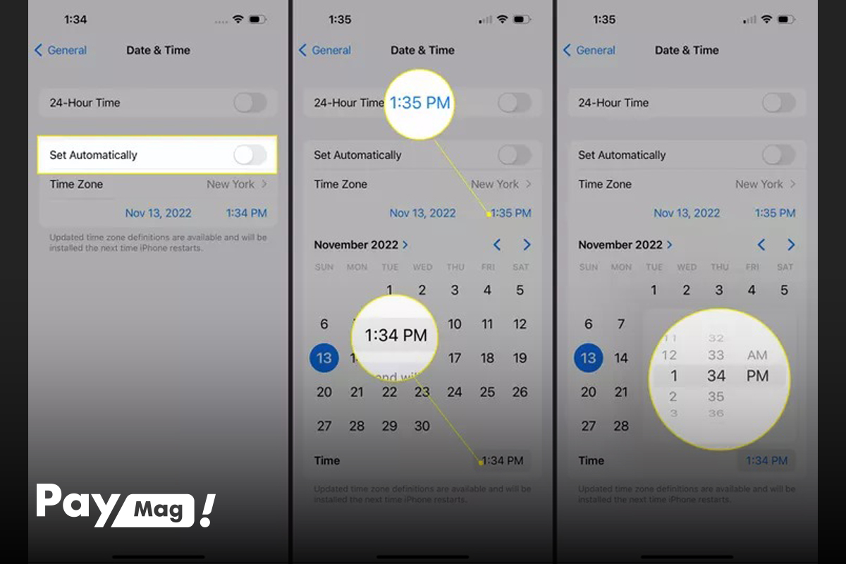 تنظیم دستی ساعت ایفون 