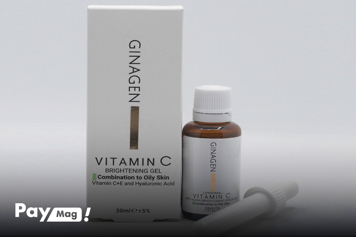 سرم روشن کننده پوست ژیناژن مدل Vitamin C مناسب پوست چرب