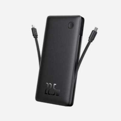 پاوربانک بیسوس 10,000 میلی آمپر مدل Baseus Airpow Lite (10000mAh 22.5W Dual-Cable) - مشکی - 24 ماه گارانتی شرکتی