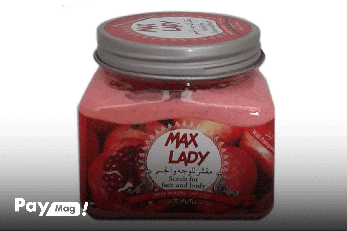 اسکراب لایه بردار پوست مکس لیدی (Max lady) حاوی عصاره انار