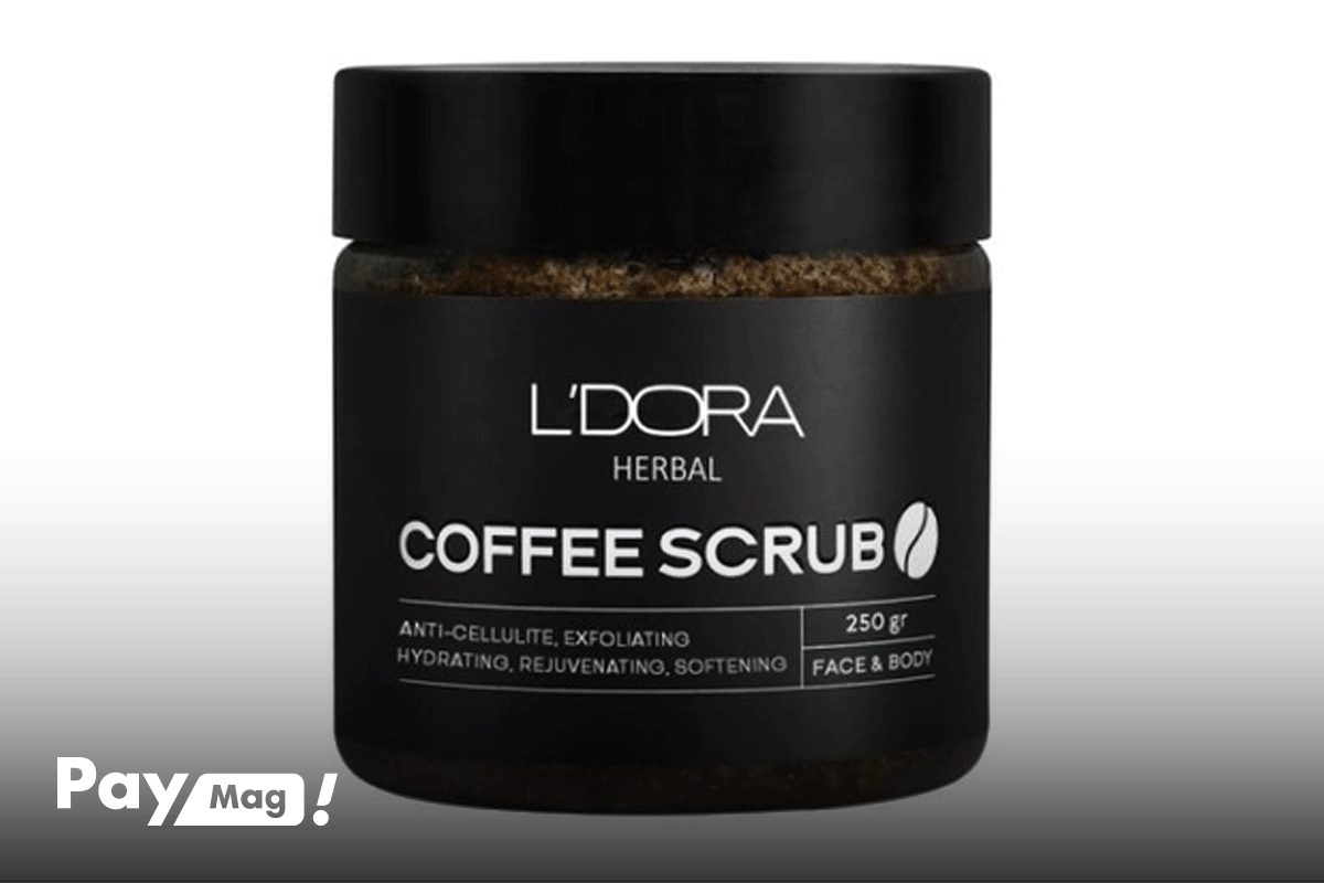 اسکراب صورت و بدن لدورا مدل قهوه