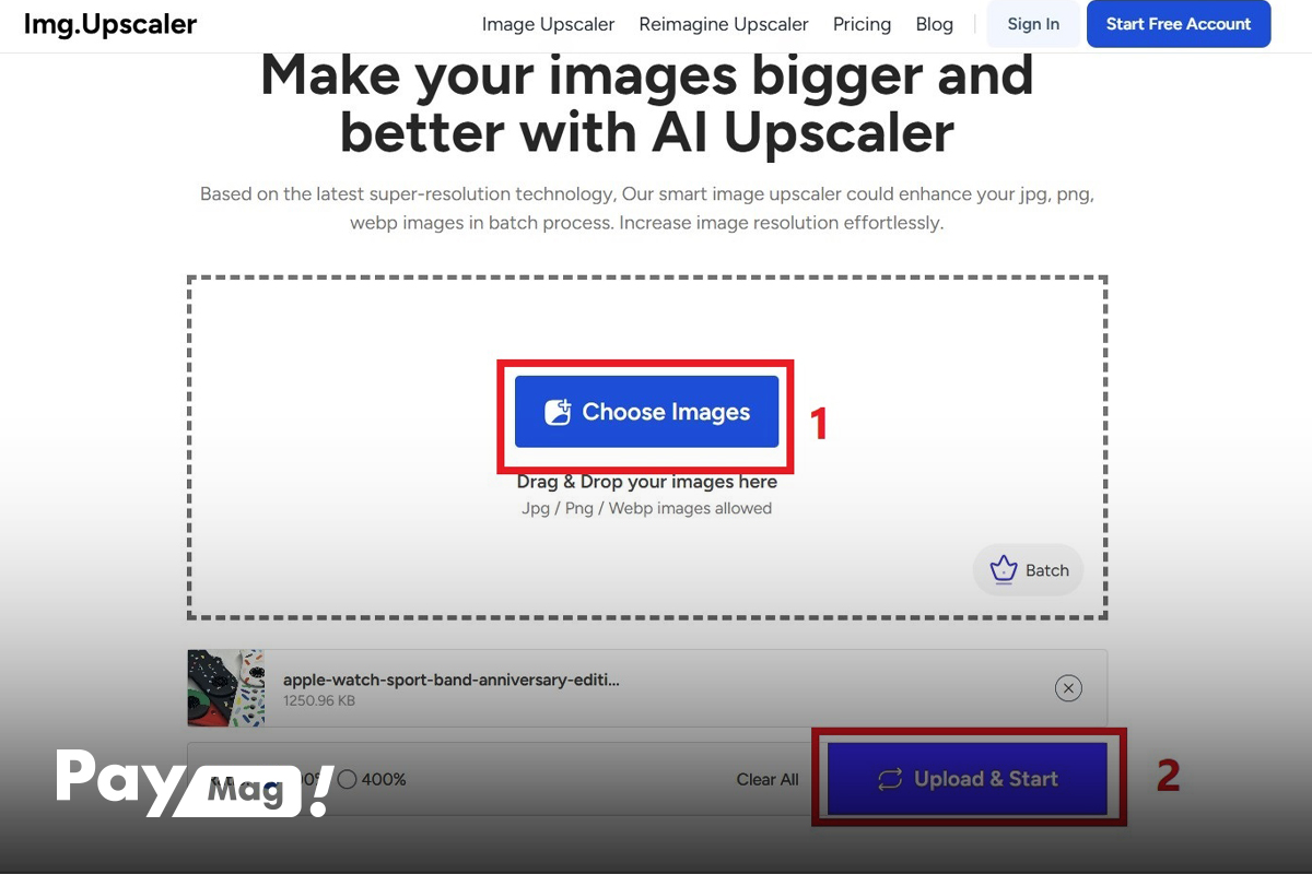 سایت افزایش کیفیت عکس Img.Upscaler