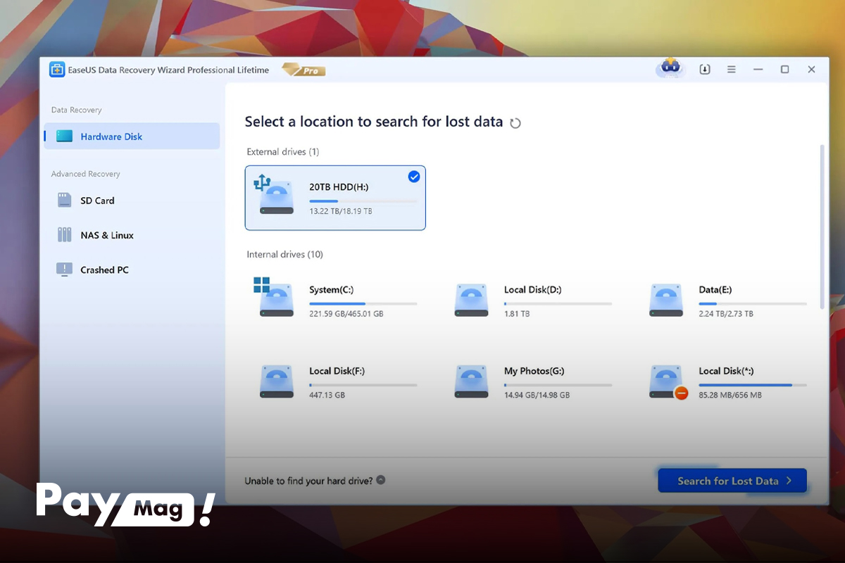 Ease US Data Recovery Wizard