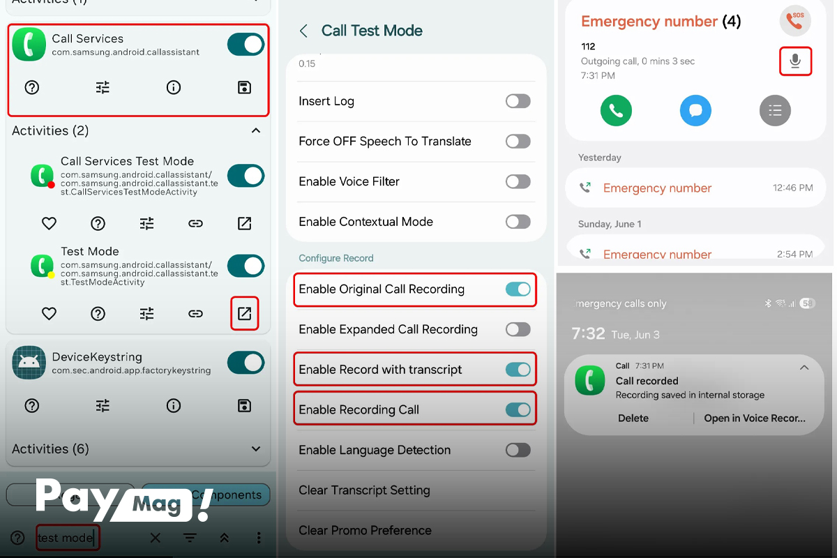 فعال کردن ضبط مکالمه دوطرفه سامسونگ