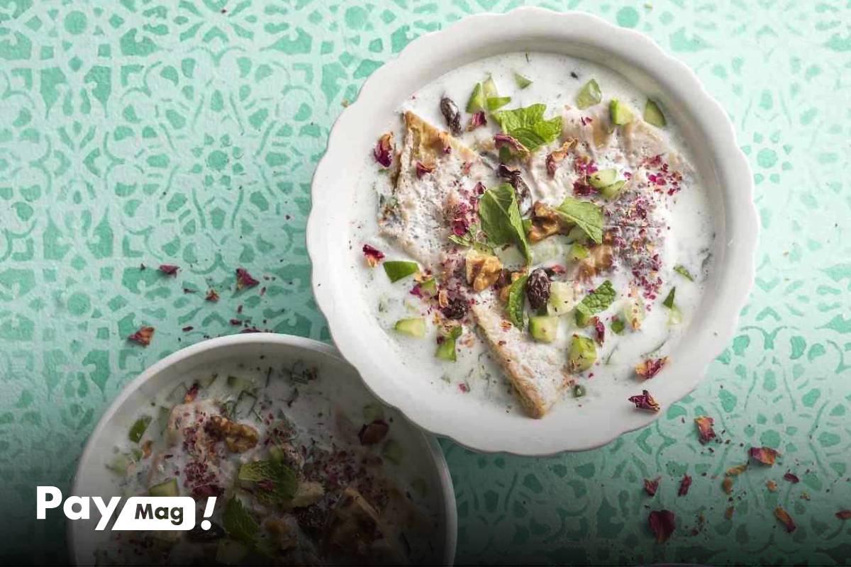 آب دوغ خیار یک غذای فوری و خوشمزه