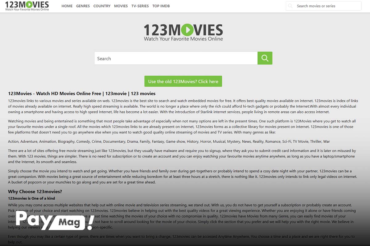 Movie123 در میان بهترین سایت های فیلم