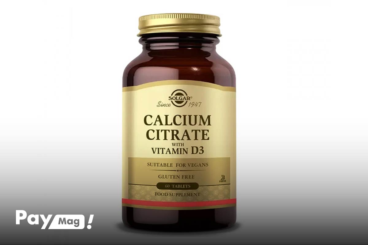 قرص کلسیم سیترات ویتامین د3 Calcium Citrate Vitamin D3 سولگار Solgar