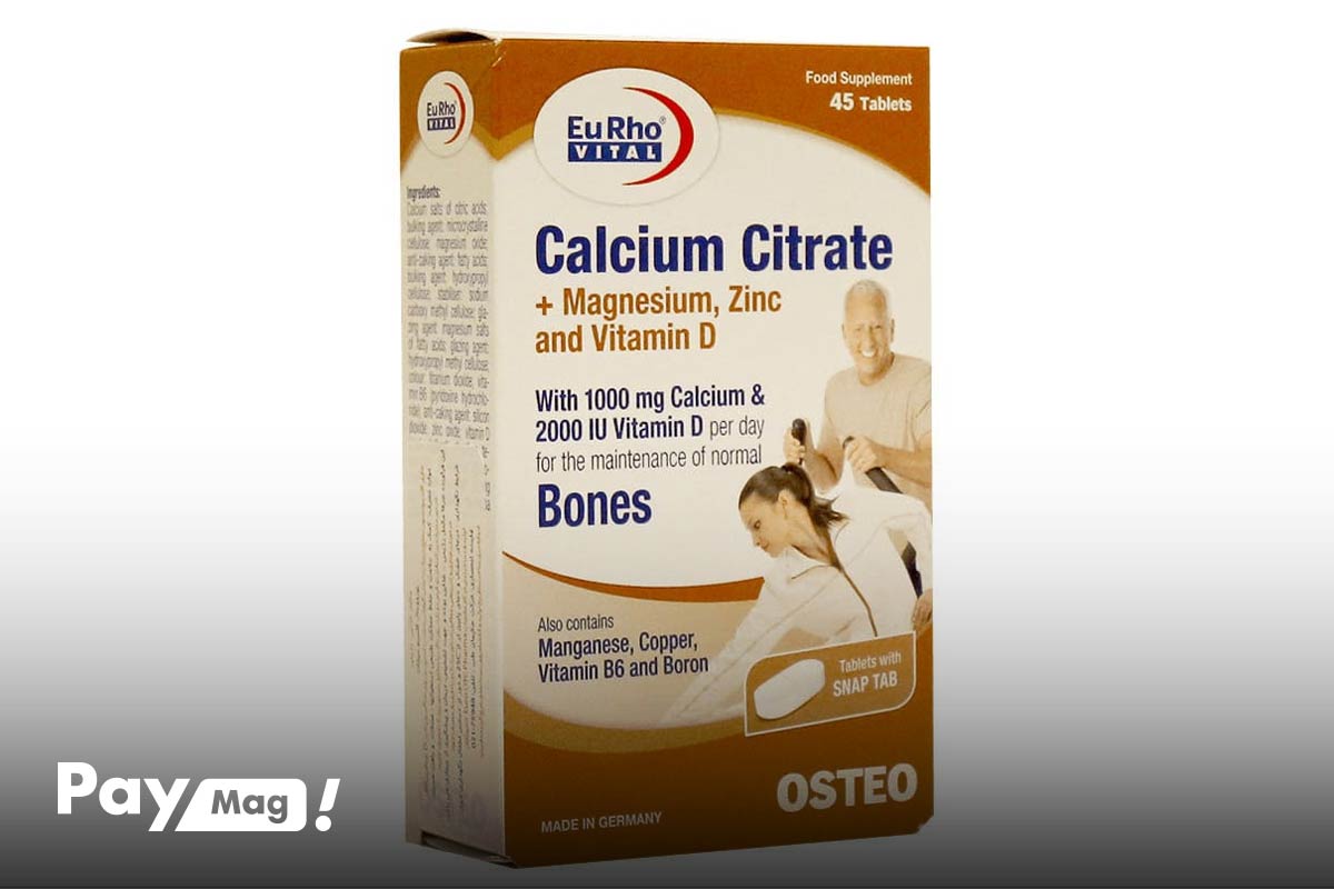قرص کلسیم سیرات Calcium Citrate یوروویتال Eurho Vital