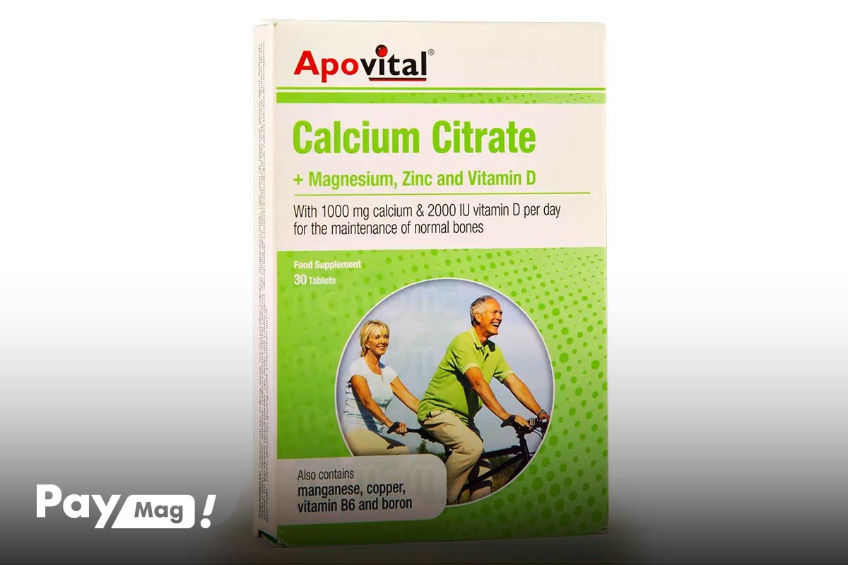 قرص کلسیم سیترات calcium-citrate آپوویتال Apovital