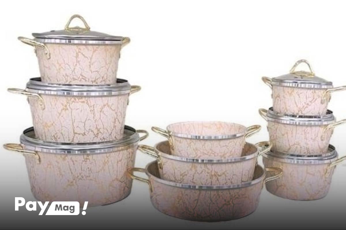 سرویس قابلمه 15 پارچه کوشا طرح سنگ