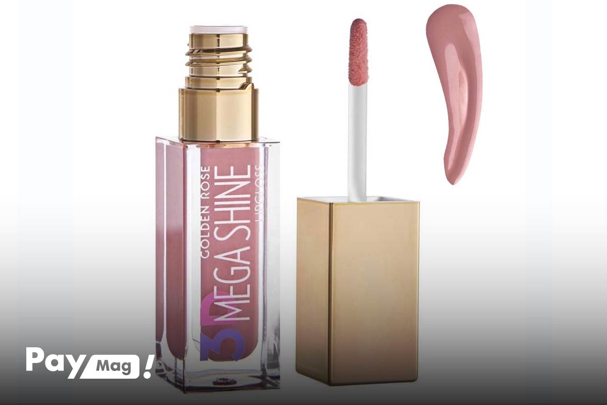 رژلب مایع مدل 3D Mega Shine گلدن رز