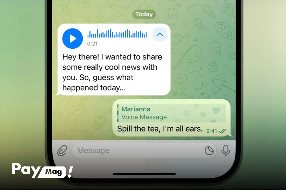 تبدیل وویس به متن در تلگرام پرمیوم