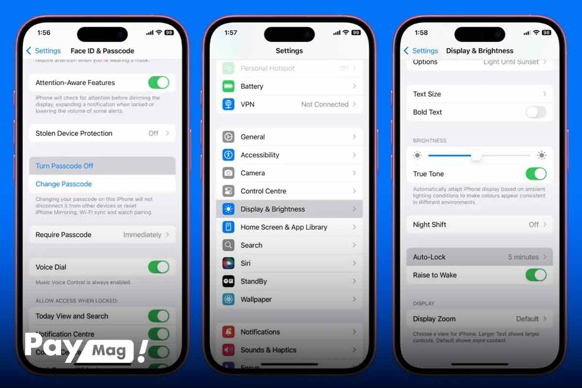 تنظیمات پیشرفته قفل صفحه و زمان قفل خودکار