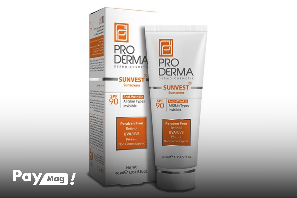 کرم ضد آفتاب SPF90 بی رنگ و ضد چروک پرودرما Proderma