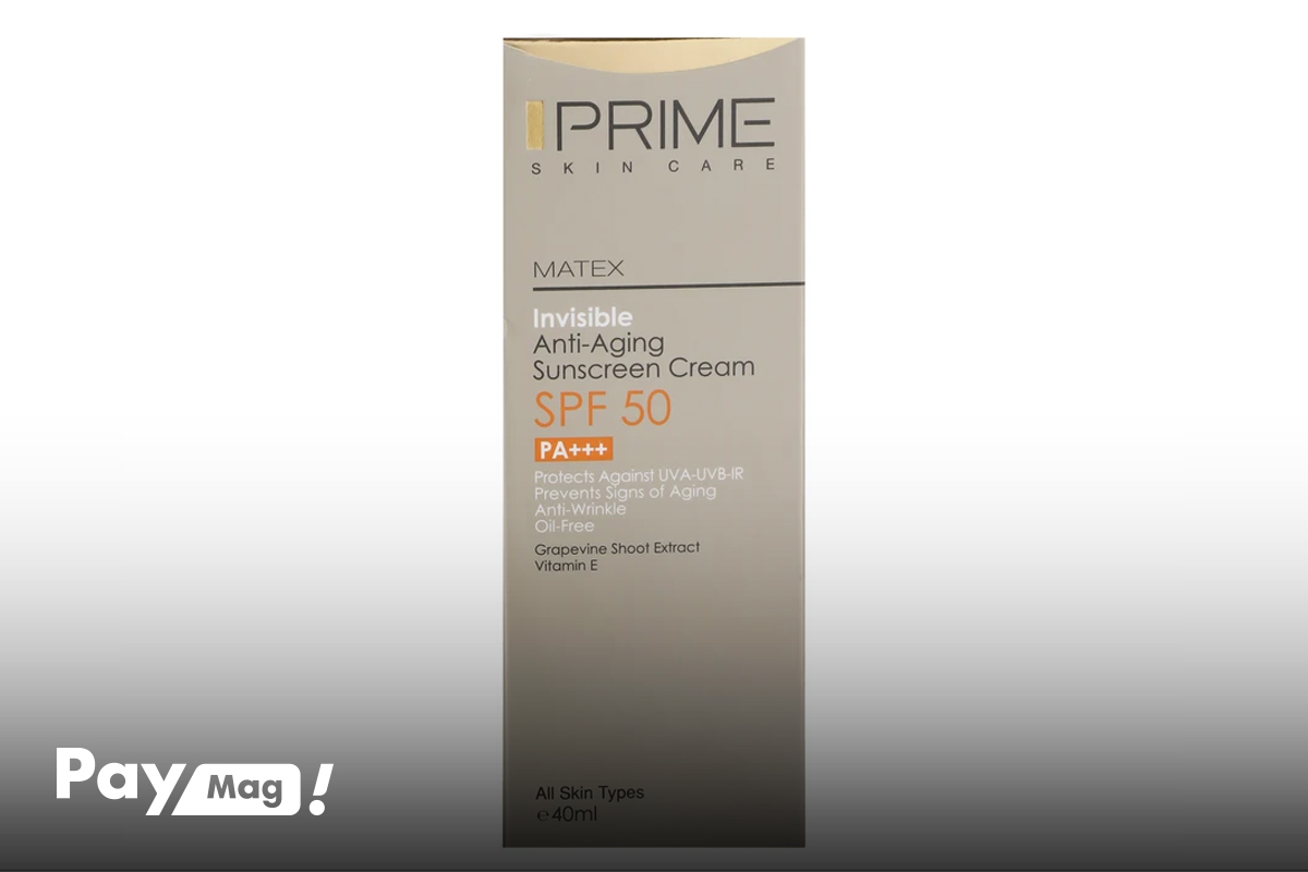 کرم ضد آفتاب SPF50 پرایم Prime مدل Matex Colorless